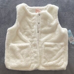 Cat & Jack White Faux Fur Vest